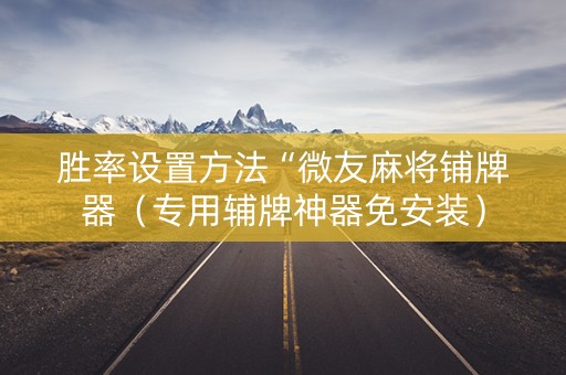 胜率设置方法“微友麻将铺牌器（专用辅牌神器免安装）