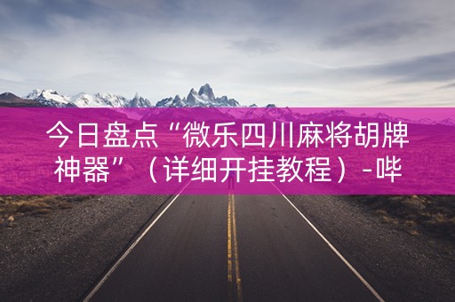 今日盘点“微乐四川麻将胡牌神器”（详细开挂教程）-哔哩哔哩
