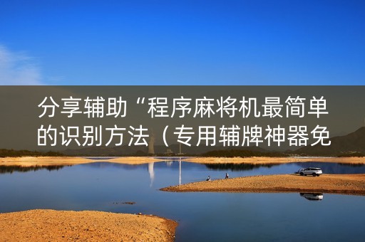 分享辅助“程序麻将机最简单的识别方法（专用辅牌神器免安装）