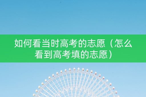 如何看当时高考的志愿（怎么看到高考填的志愿）