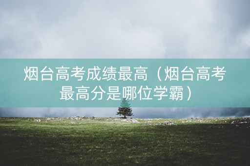 烟台高考成绩最高（烟台高考最高分是哪位学霸）