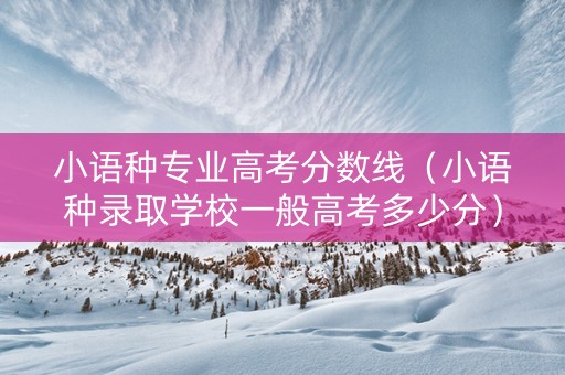 小语种专业高考分数线（小语种录取学校一般高考多少分）