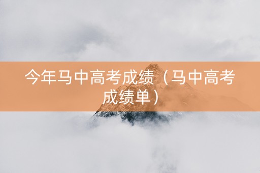 今年马中高考成绩（马中高考成绩单）