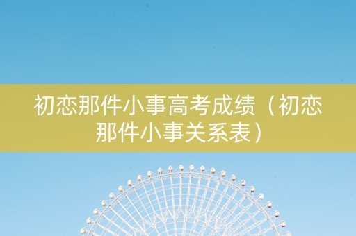 初恋那件小事高考成绩（初恋那件小事关系表）