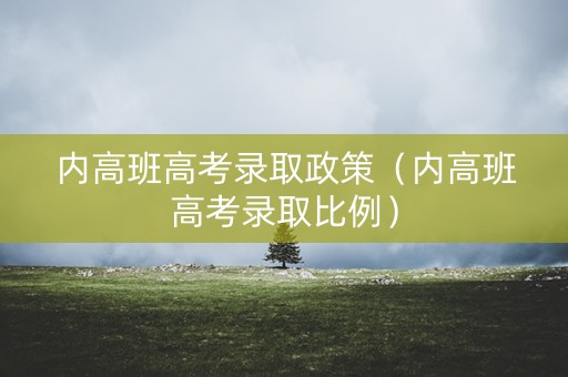 内高班高考录取政策（内高班高考录取比例）