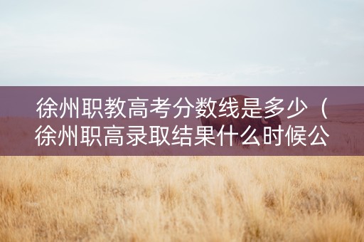 徐州职教高考分数线是多少（徐州职高录取结果什么时候公布）