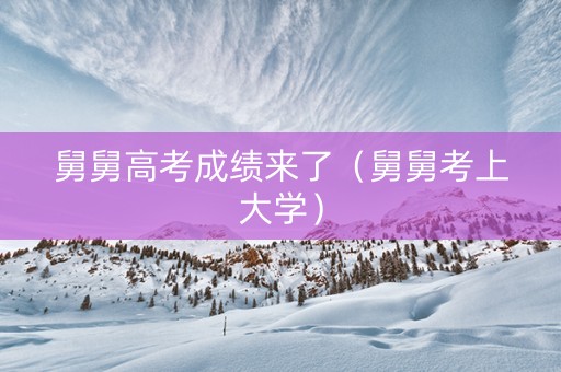 舅舅高考成绩来了（舅舅考上大学）