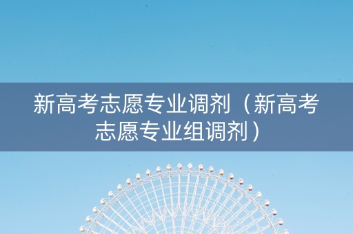 新高考志愿专业调剂（新高考志愿专业组调剂）