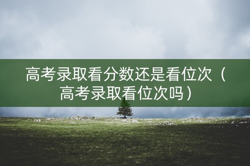 高考录取看分数还是看位次（高考录取看位次吗）