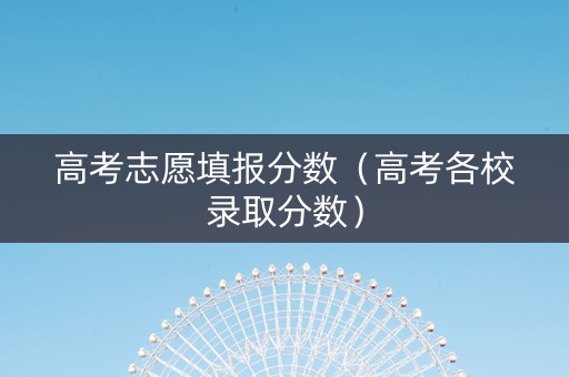 高考志愿填报分数（高考各校录取分数）