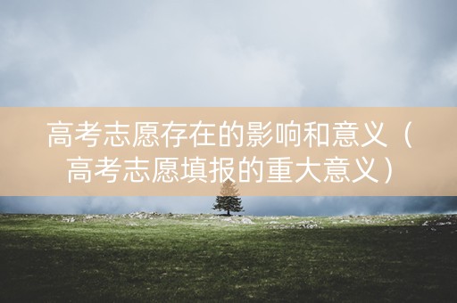 高考志愿存在的影响和意义（高考志愿填报的重大意义）