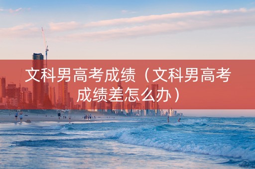 文科男高考成绩（文科男高考成绩差怎么办）