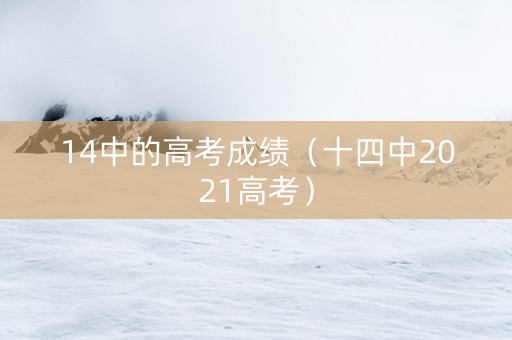 14中的高考成绩（十四中2021高考）