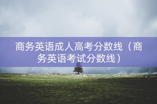 商务英语成人高考分数线（商务英语考试分数线）