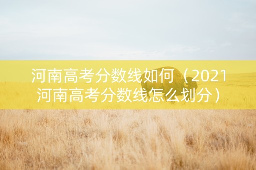 河南高考分数线如何（2021河南高考分数线怎么划分）