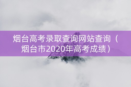 烟台高考录取查询网站查询（烟台市2020年高考成绩）
