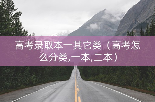 高考录取本一其它类（高考怎么分类,一本,二本）