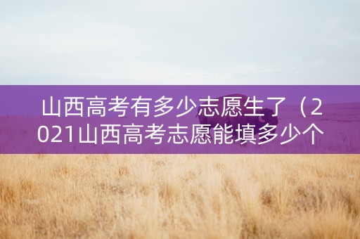 山西高考有多少志愿生了（2021山西高考志愿能填多少个）