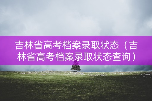 吉林省高考档案录取状态（吉林省高考档案录取状态查询）