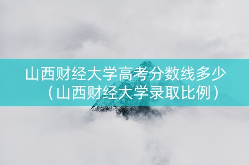 山西财经大学高考分数线多少（山西财经大学录取比例）