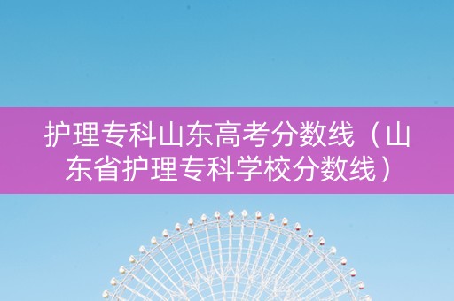 护理专科山东高考分数线（山东省护理专科学校分数线）