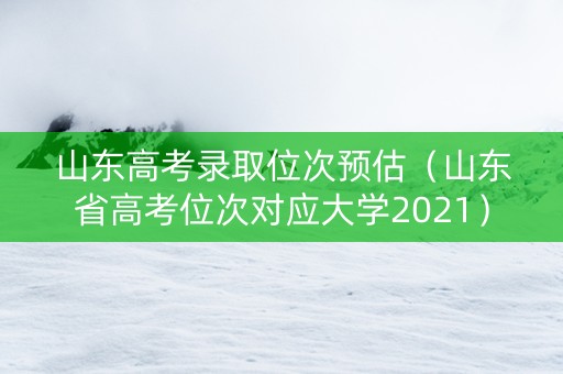山东高考录取位次预估（山东省高考位次对应大学2021）