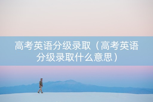 高考英语分级录取（高考英语分级录取什么意思）
