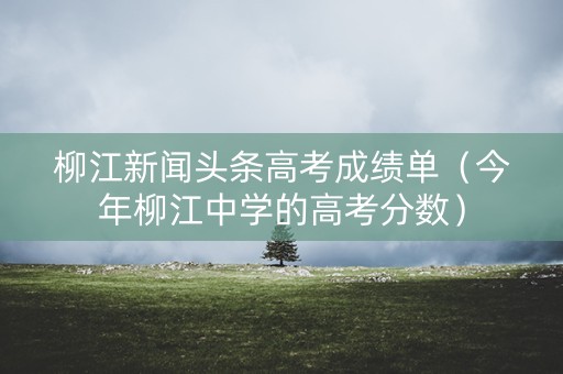 柳江新闻头条高考成绩单（今年柳江中学的高考分数）