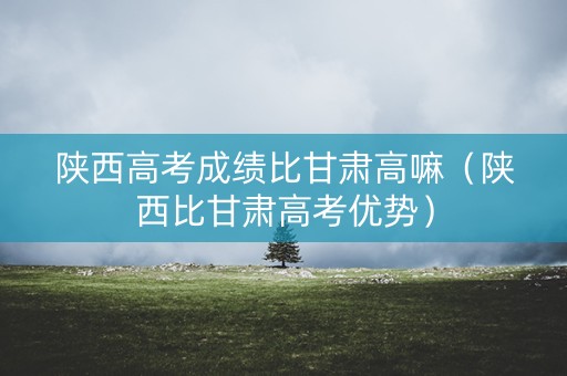陕西高考成绩比甘肃高嘛（陕西比甘肃高考优势）