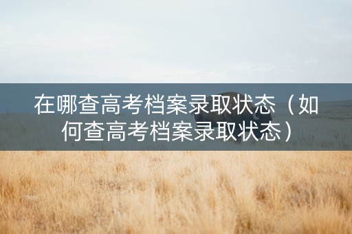 在哪查高考档案录取状态（如何查高考档案录取状态）