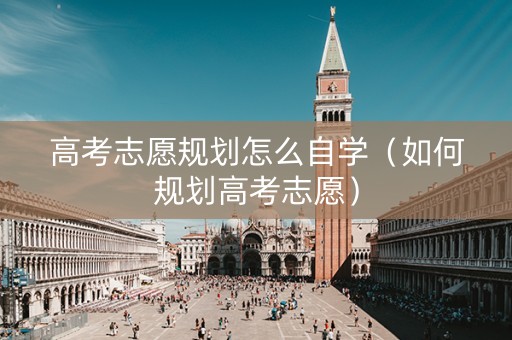 高考志愿规划怎么自学（如何规划高考志愿）