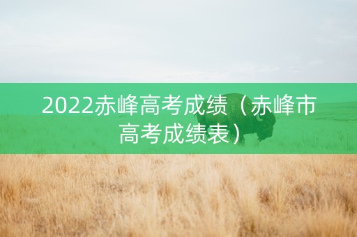 2022赤峰高考成绩（赤峰市高考成绩表）