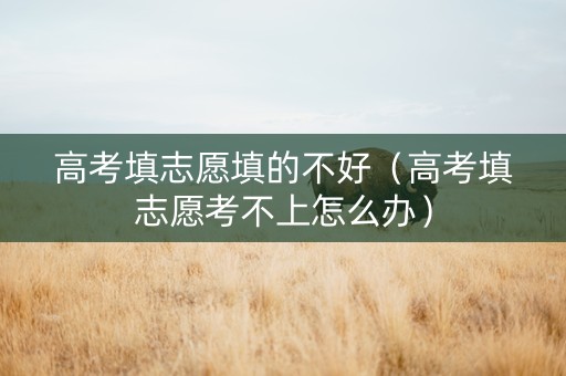 高考填志愿填的不好（高考填志愿考不上怎么办）