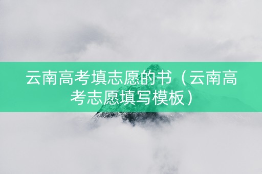 云南高考填志愿的书（云南高考志愿填写模板）