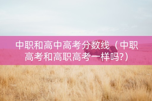 中职和高中高考分数线（中职高考和高职高考一样吗?）