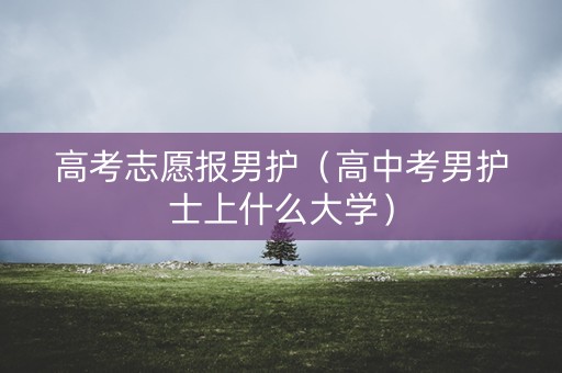 高考志愿报男护（高中考男护士上什么大学）