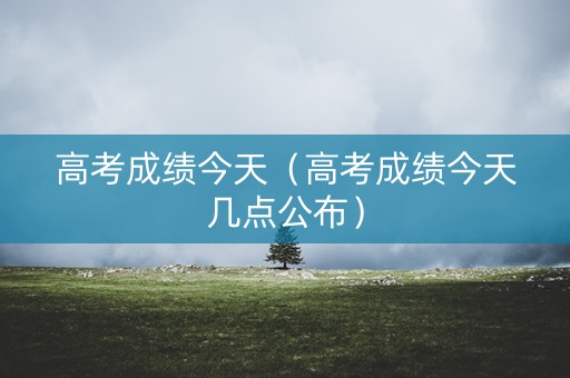 高考成绩今天（高考成绩今天几点公布）
