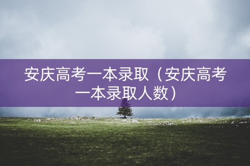 安庆高考一本录取（安庆高考一本录取人数）