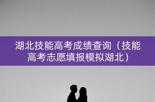 湖北技能高考成绩查询（技能高考志愿填报模拟湖北）