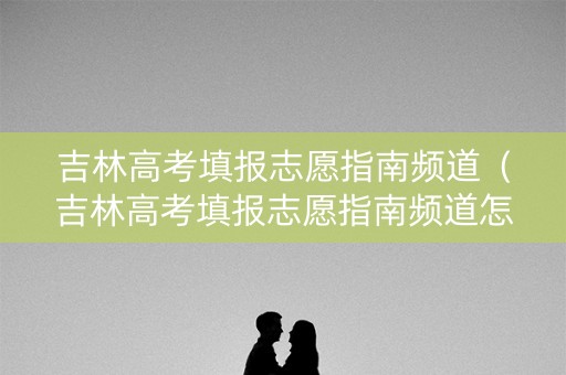 吉林高考填报志愿指南频道（吉林高考填报志愿指南频道怎么填）
