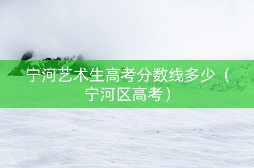 宁河艺术生高考分数线多少（宁河区高考）
