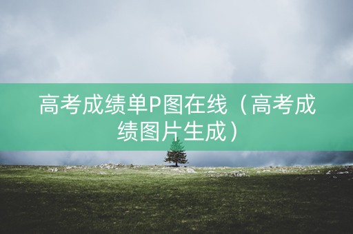 高考成绩单P图在线（高考成绩图片生成）