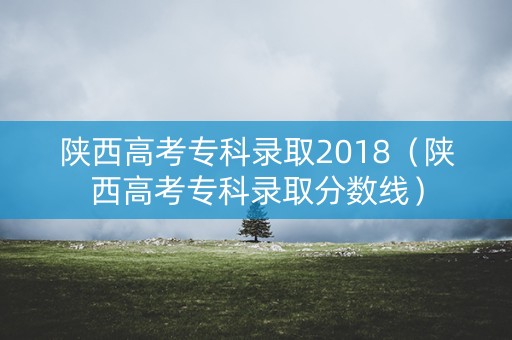 陕西高考专科录取2018（陕西高考专科录取分数线）