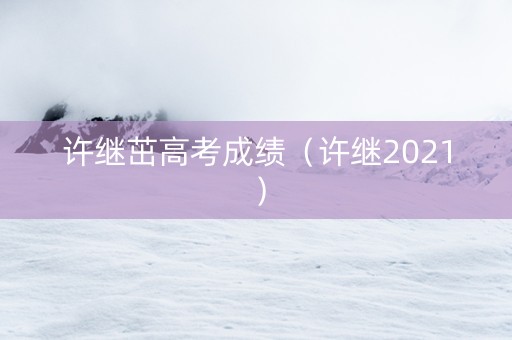 许继茁高考成绩（许继2021）