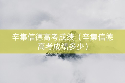 辛集信德高考成绩（辛集信德高考成绩多少）