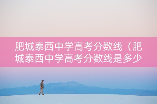 肥城泰西中学高考分数线（肥城泰西中学高考分数线是多少）