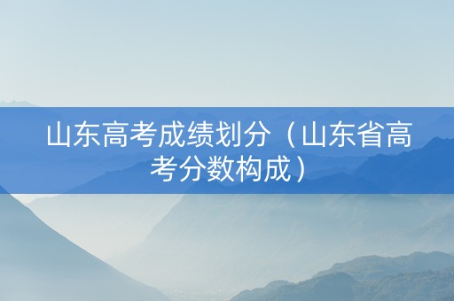 山东高考成绩划分（山东省高考分数构成）