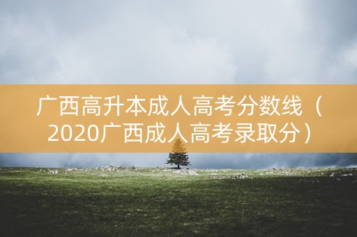 广西高升本成人高考分数线（2020广西成人高考录取分）