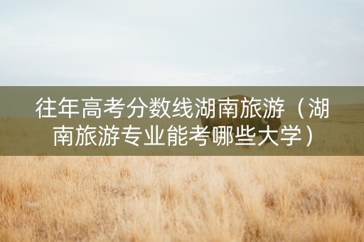 往年高考分数线湖南旅游（湖南旅游专业能考哪些大学）