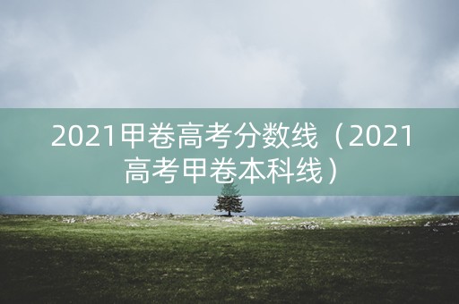 2021甲卷高考分数线（2021高考甲卷本科线）